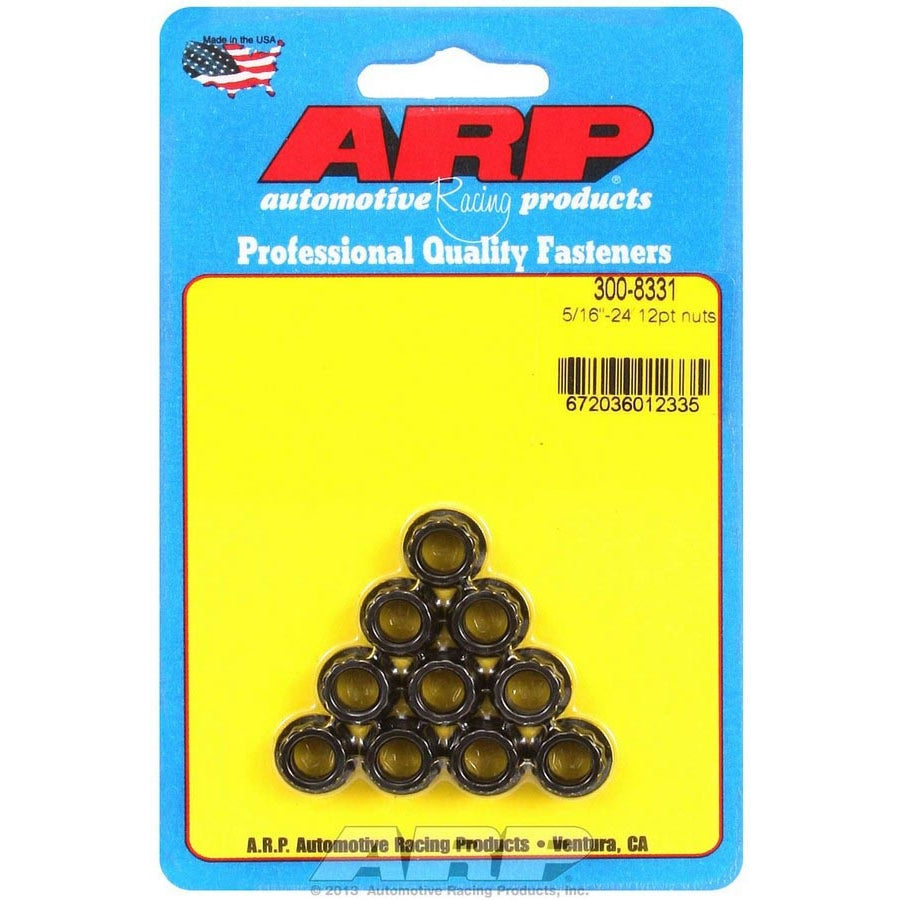 ARP Replacement Nuts - 5/16"-24 Thread, 3/8" 12 Pt. Socket Size - (10 Pack)