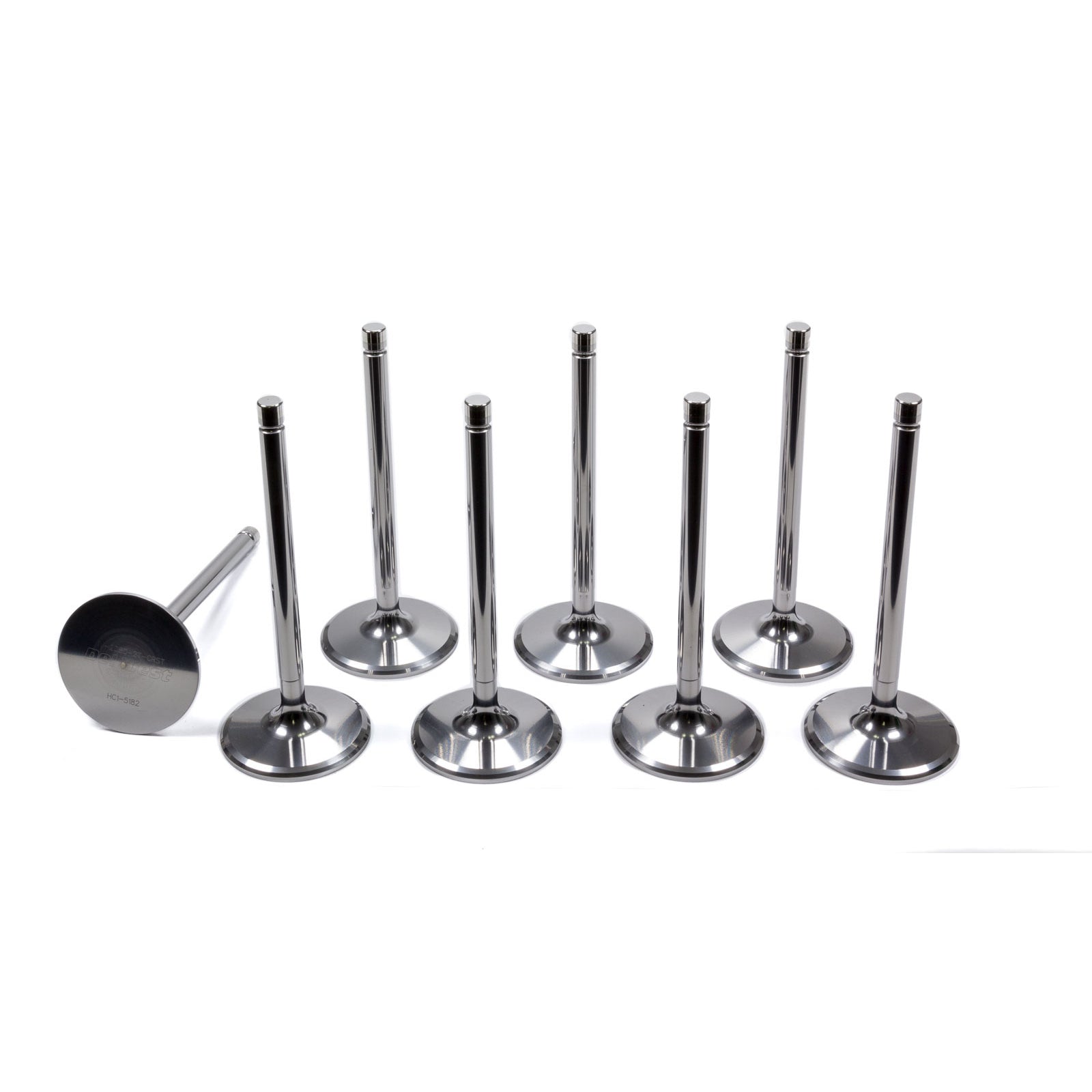 Del West Titanium Intake Valves - 11/32" - +.200" Long, Head Diameter: 2.080", Overall Length: 5.140" - (Set of 8)