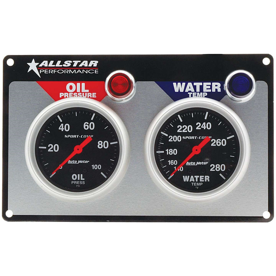 Allstar Performance Auto Meter Sport-Comp 2 Gauge Panel - OP/WT