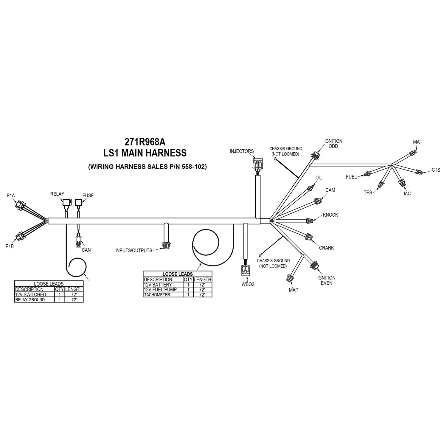 Holley EFI LS1 Main Harness for HP EFI & Dominator EFI