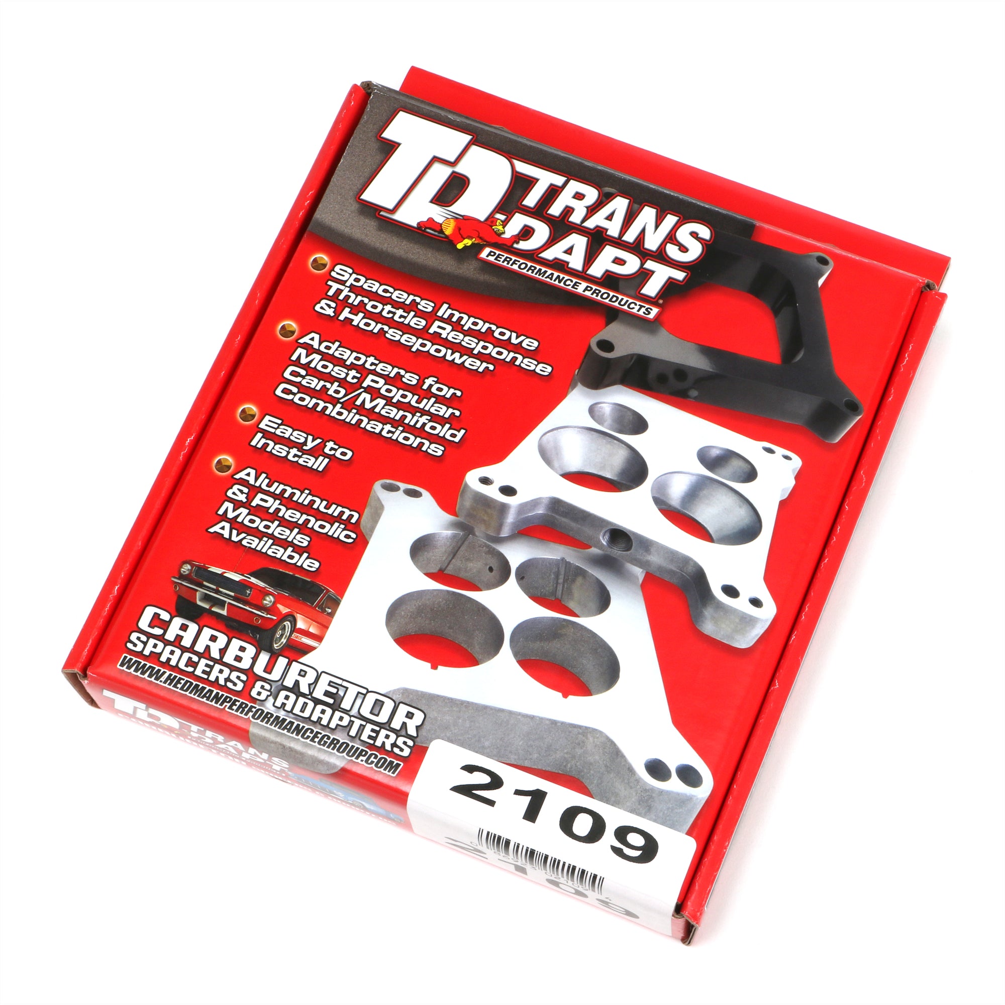 Trans-Dapt Aluminum Carburetor Spacer - Quadrajet 4 BBL - 1" Tall - Open Center