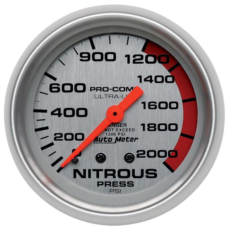 Auto Meter Ultra-Lite Mechanical Nitrous Pressure Gauge - 2-5/8 in.