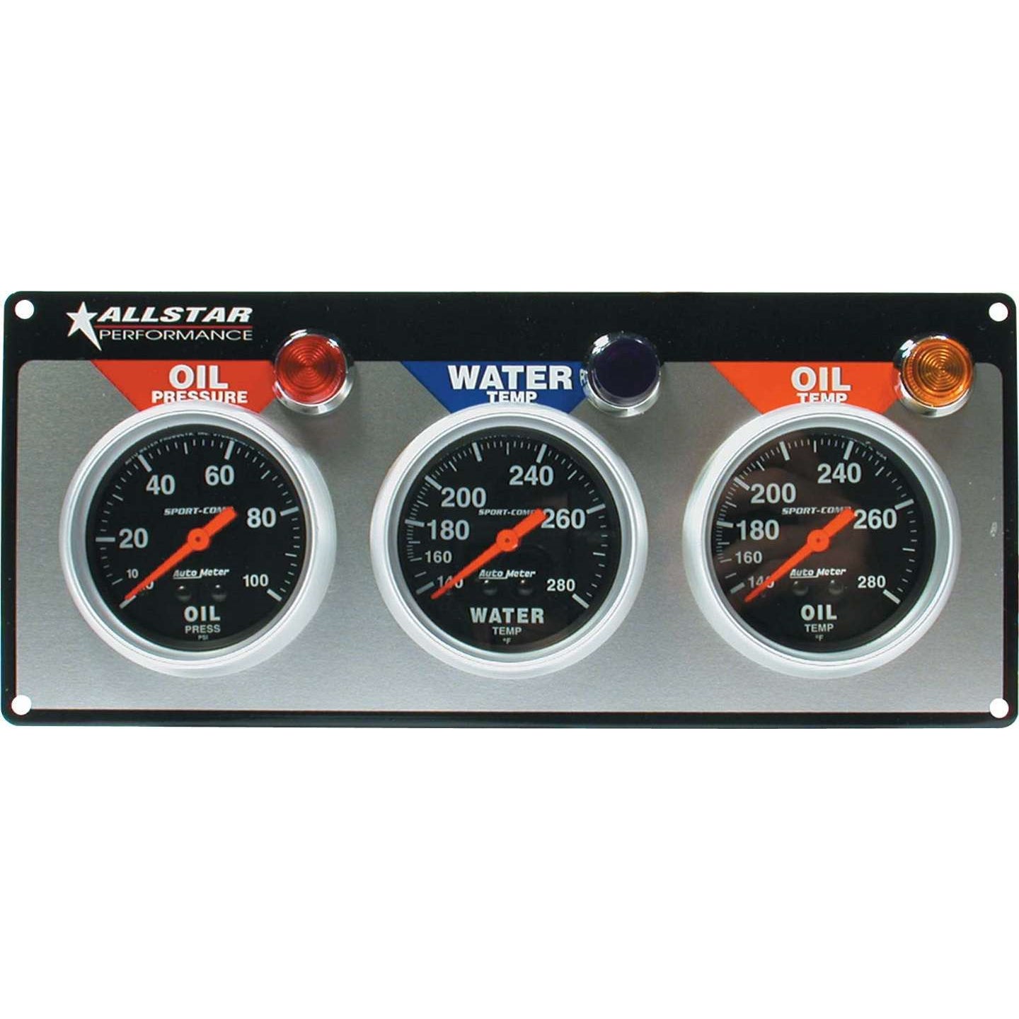 Allstar Performance Auto Meter Sport-Comp 3 Gauge Panel - OP/WT/OT