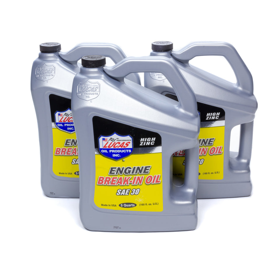 Lucas SAE 30 Break-In Oil Case 3 x 5 Quart Bottle