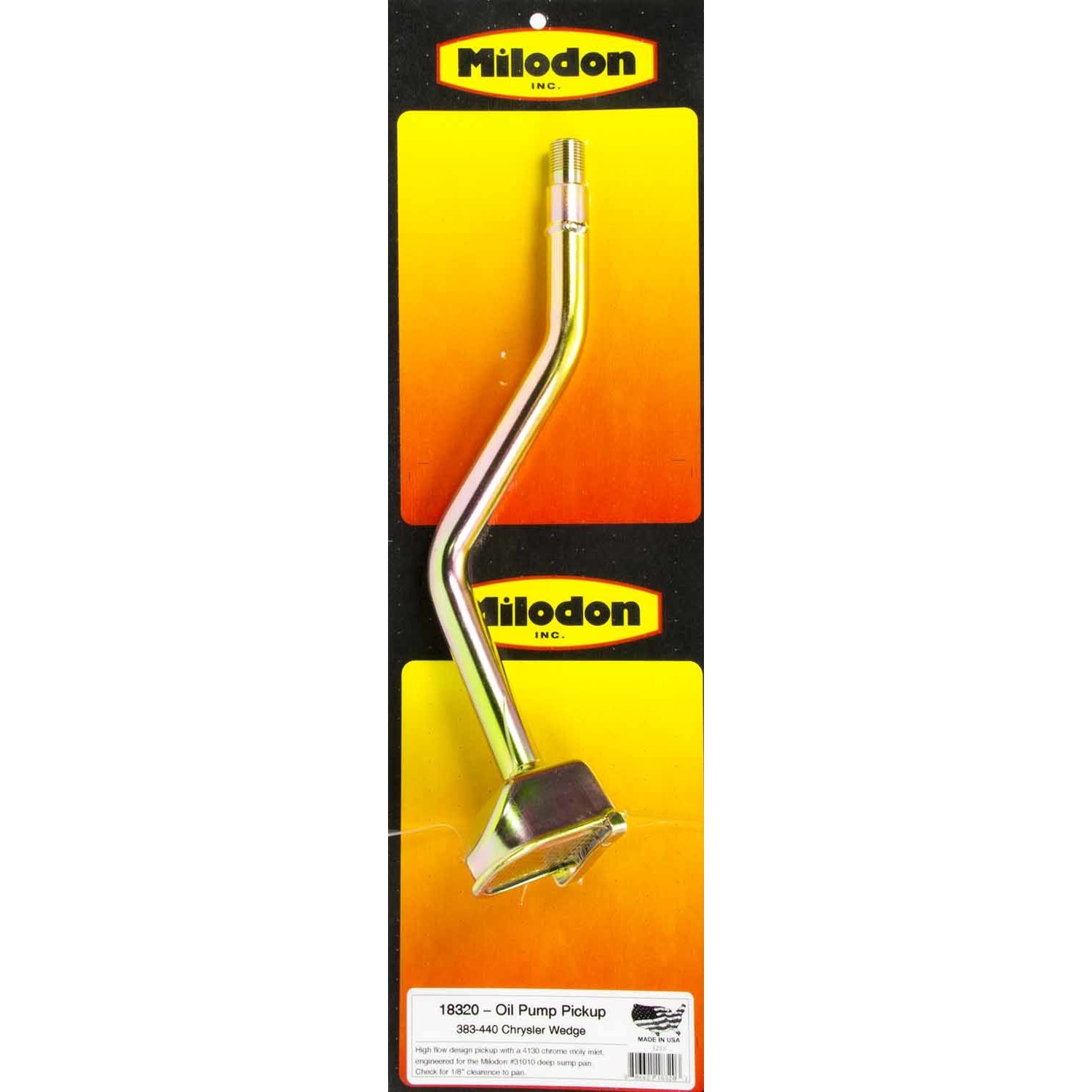 Milodon Street / Strip Screw-In Oil Pump Pickup - 7-3/4 in Deep Pan - Mopar B / RB-Series