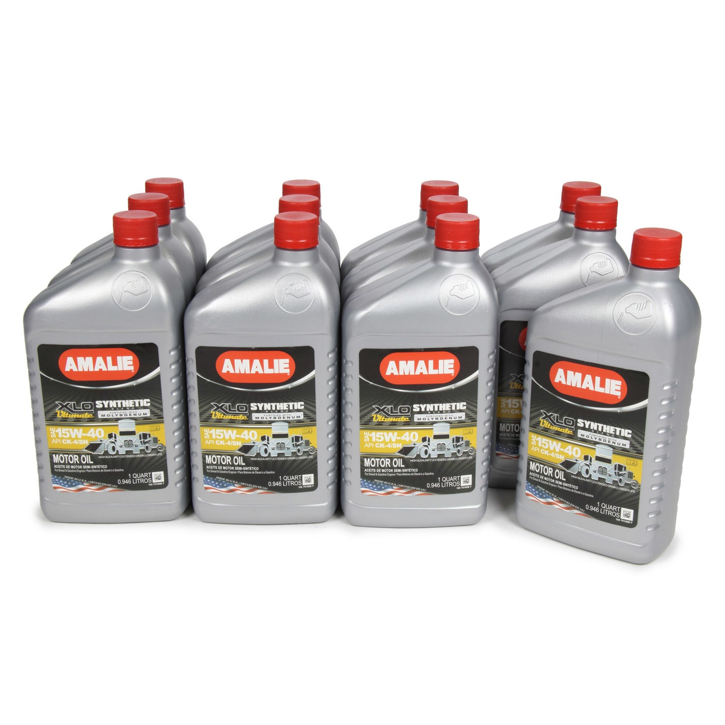 Amalie XLO Ultimate Motor Oil - 15W40 - Semi-Synthetic - 1 Qt. (Set of 12)
