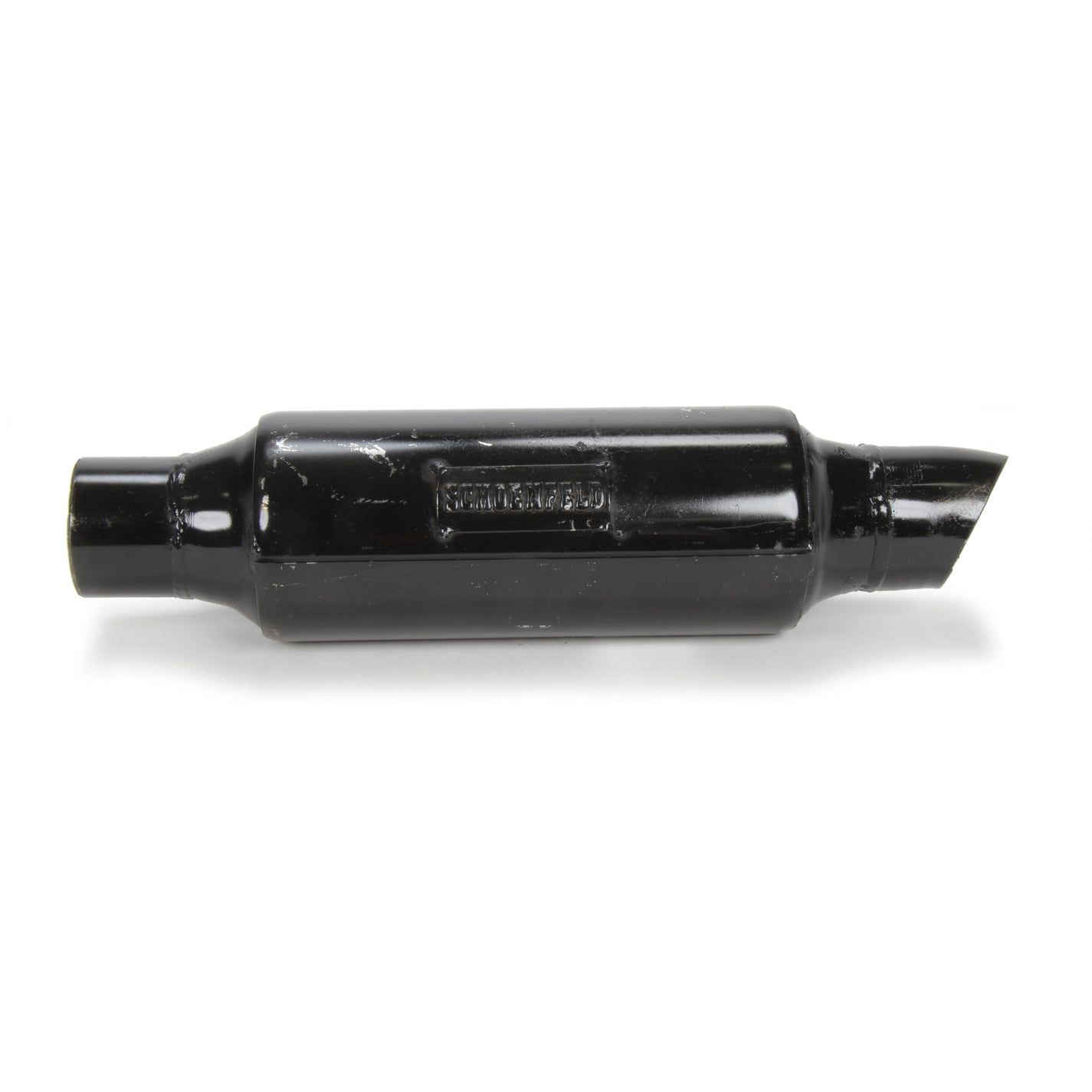 Schoenfeld Micro / Mini Muffler - 2" Inlet - 2-1/4" Outlet - 3-1/2" Diameter Body - 13" Long - Aluminum