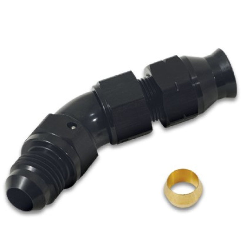 Vibrant Performance 45 Degree 6 AN Male to 3/8 in Tube End - Black