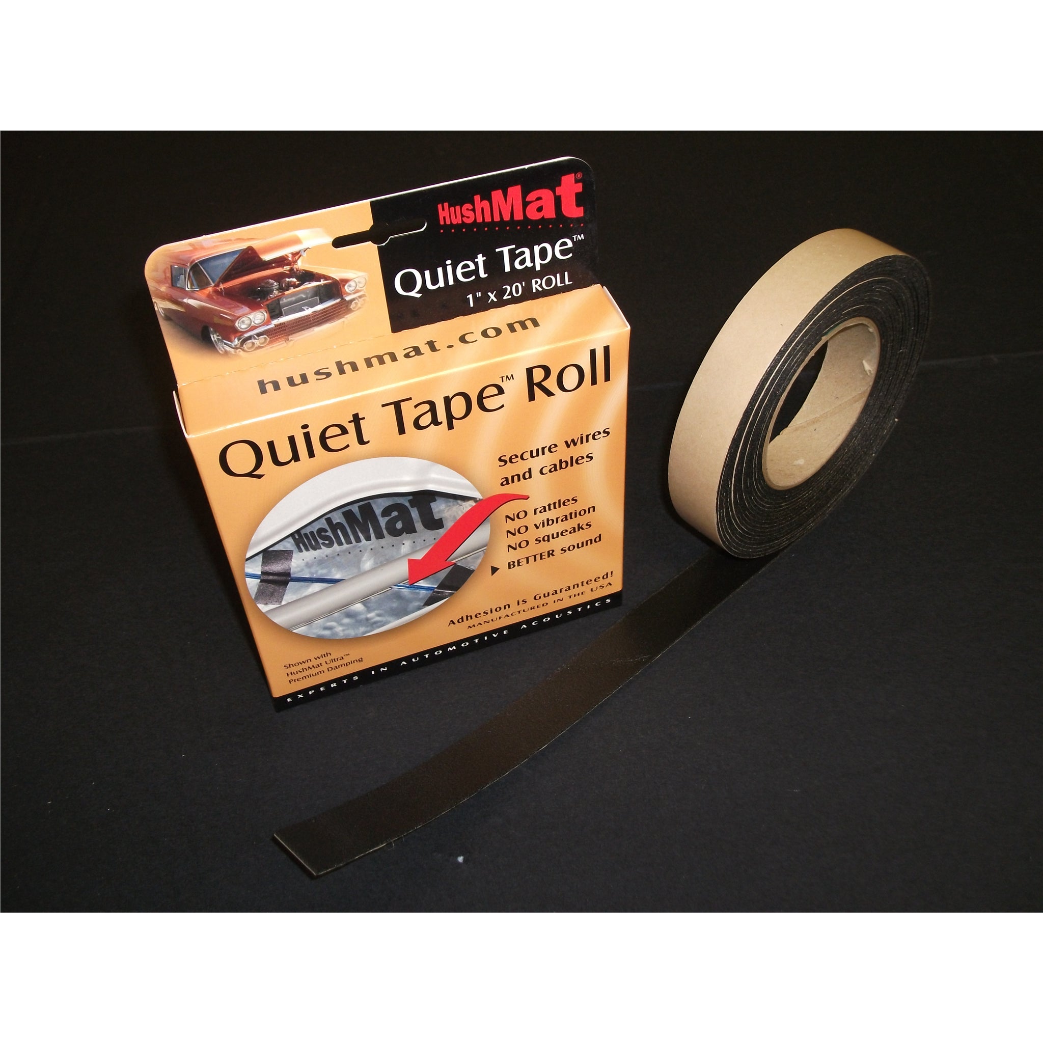Hushmat Quite Tape Sound Barrier Tape 1" Wide 20 ft Roll Self Adhesive Backing - Foam