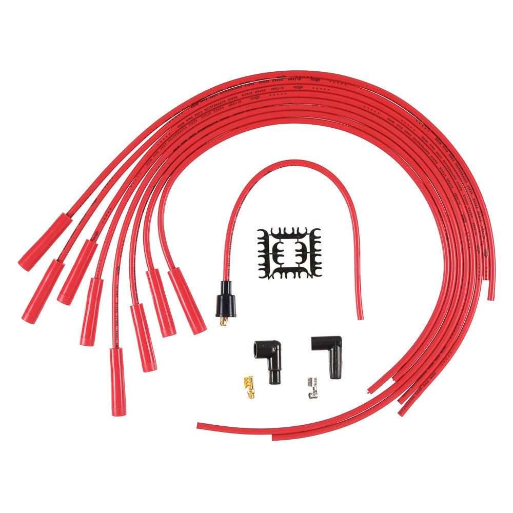 ACCEL Super Stock Spiral Core 8 mm Spark Plug Wire Set - Red