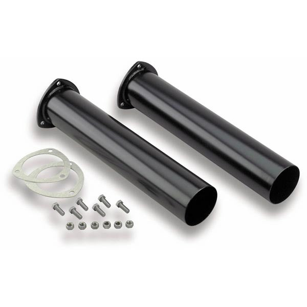 Hooker Collector Reducer Extension - 3-1/2 in 3-Bolt Inlet to 3-1/2 in Outlet - 18 in Long - Gaskets / - Black Paint - Pair
