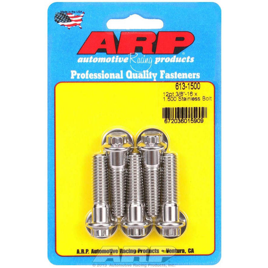 ARP Stainless Steel Bolt Kit - 12 Point (5) 3/8-16 x 1.500