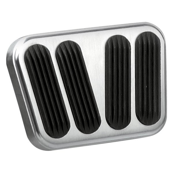 Lokar Traditional Flat Brake Pedal Pad - Rubber Pads - Billet Aluminum - Brushed - Chevy F-Body 1967-69