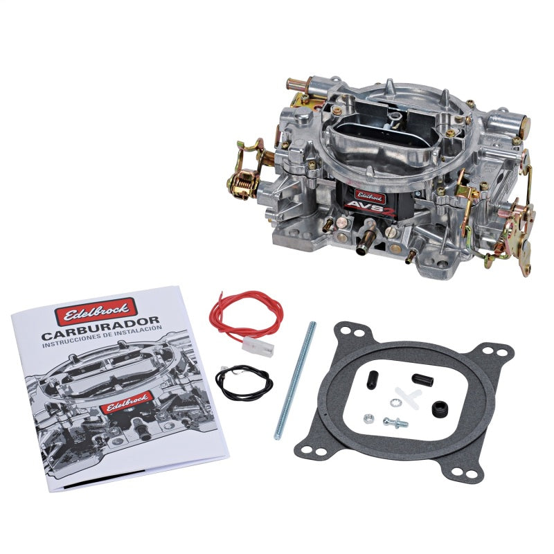 Edelbrock AVS2 Carburetor - 4-BBL - 500 CFM - Square Bore - Manual Choke - Mechanical Secondary - Single Inlet - Satin