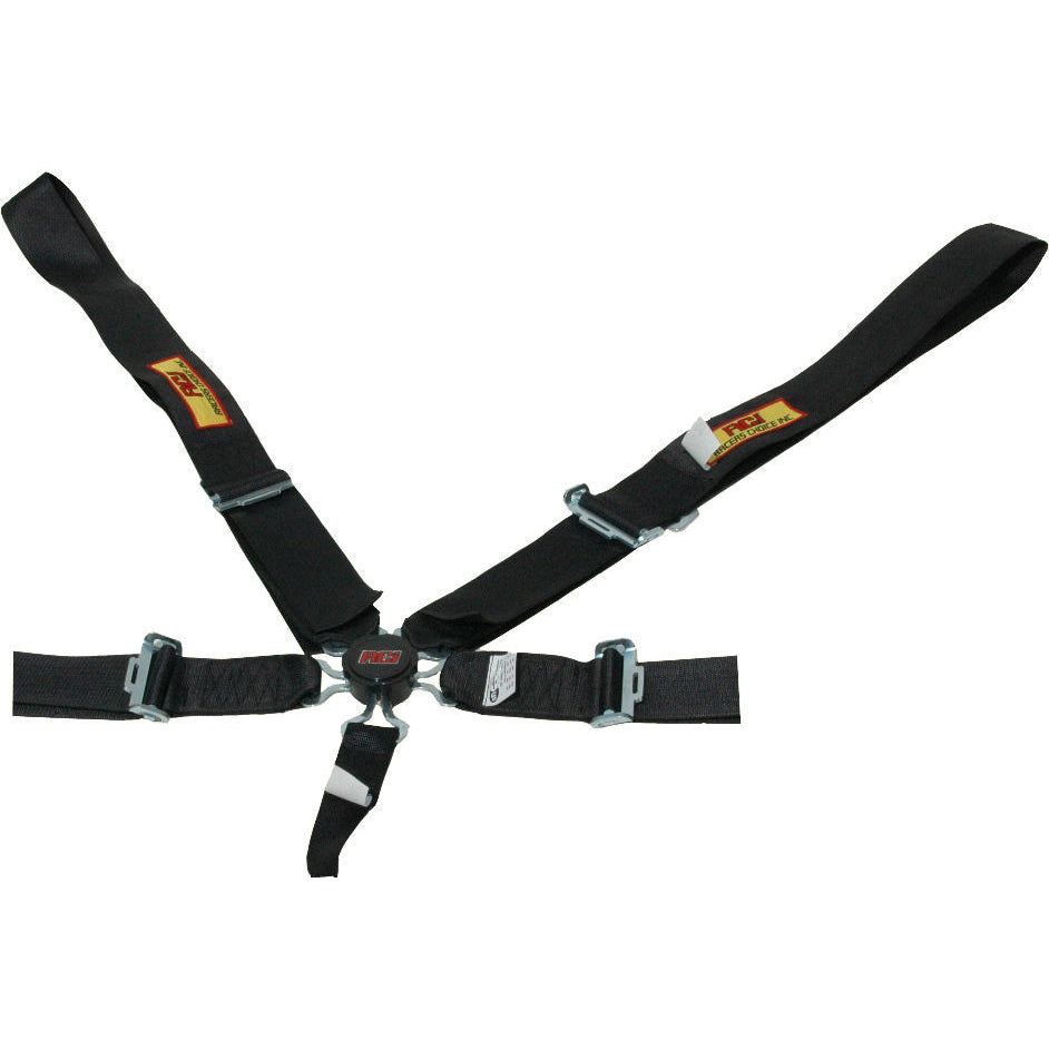 RCI 5-Point Cam Lock Racing Harness - Pull Down Adjust - Wrap Around or Bolt In - Black