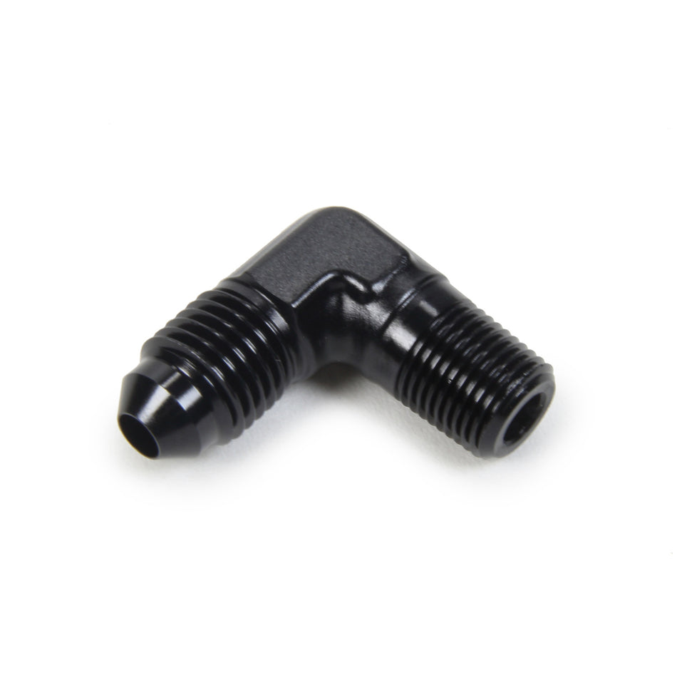 Triple X Race Co. Adapter Fitting 90 Degree 4 AN Male to 1/8" NPT Male Aluminum - Black Anodize