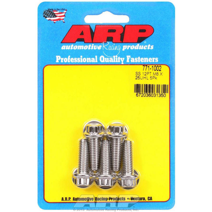 ARP Stainless Steel Bolt Kit - 12 Point (5) 8mm x 1.25 x 25