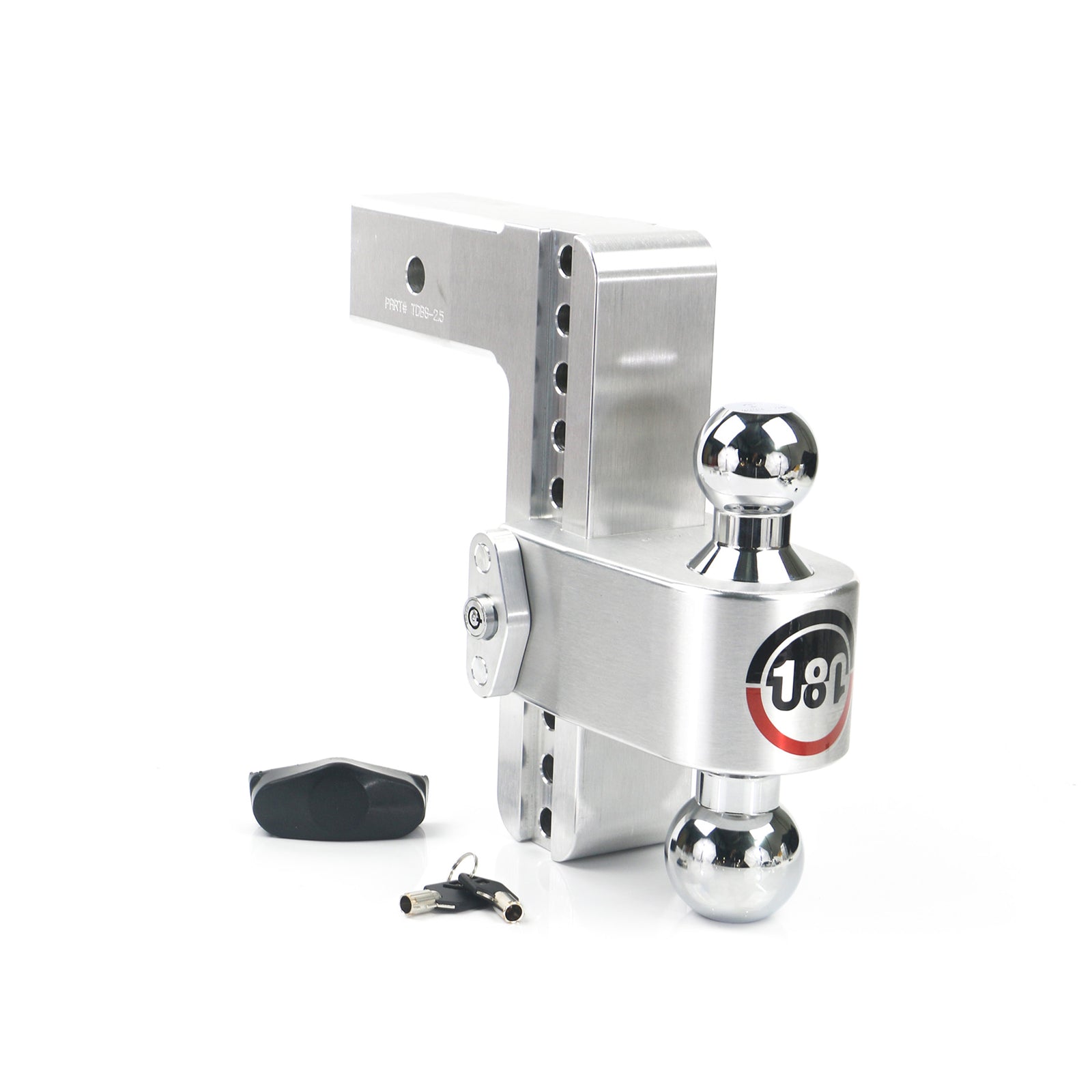 Weigh Safe Ball Mount Hitch - 2/2-5/16" Hitch - 8" Drop - 8000/18500 lb Capacity - Aluminum/Steel/Chrome