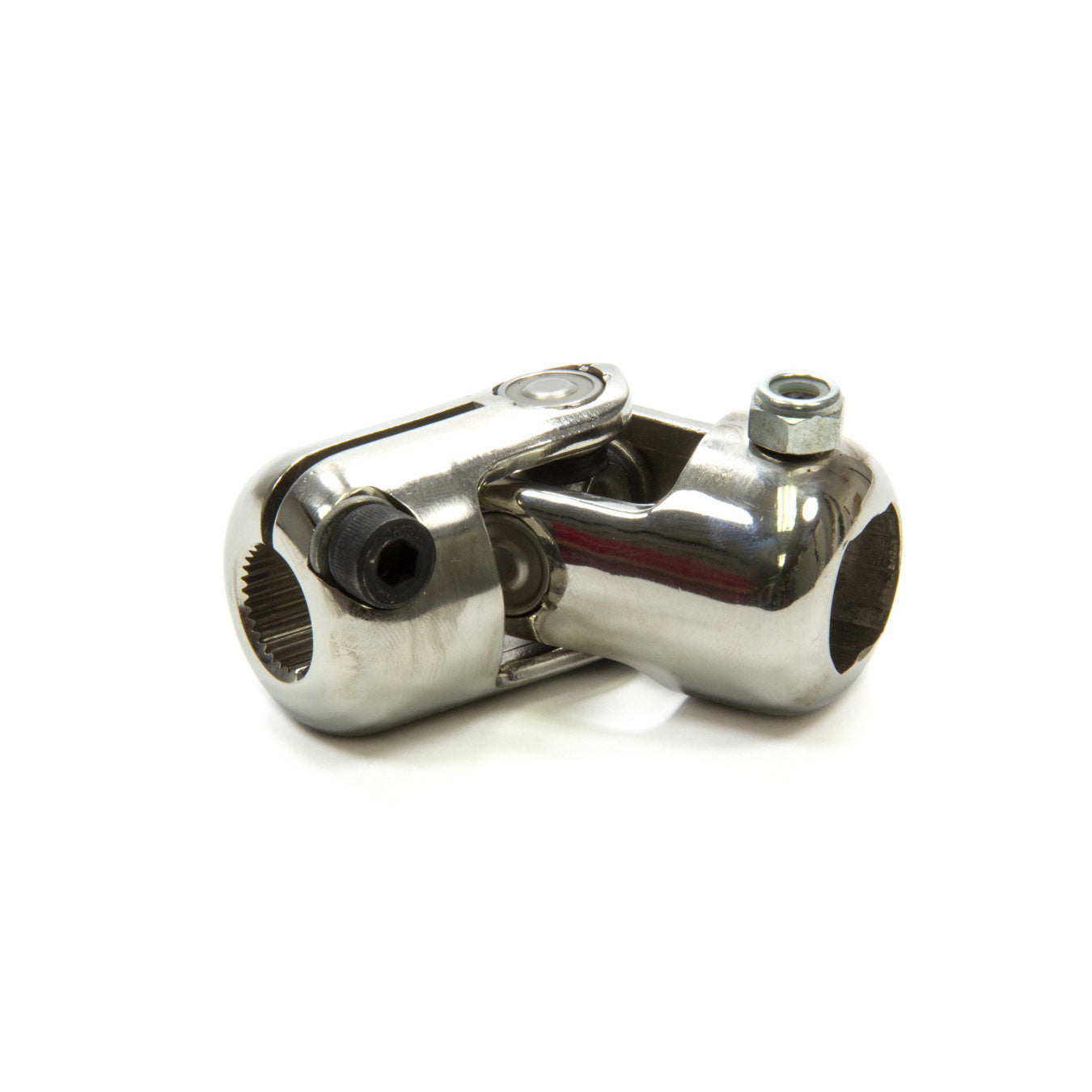 Unisteer Performance Single Joint Steering Universal Joint 1" Double D to 3/4-30" Spline Steel Polished - Universal
