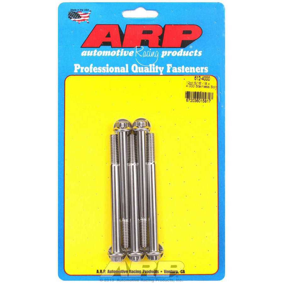 ARP Stainless Steel Bolt Kit - 12 Point (5) 5/16-18 x 4.000