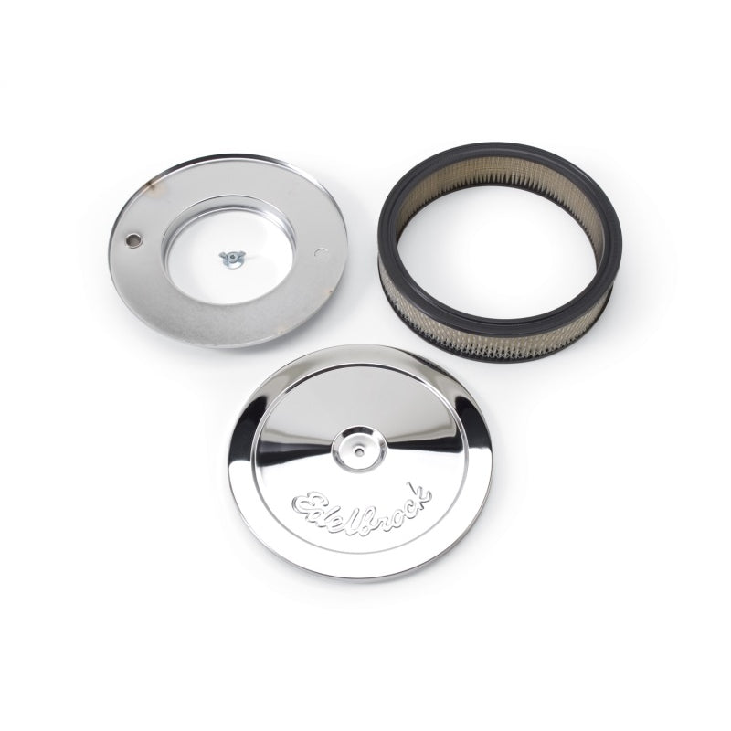 Edelbrock Chrome Air Cleaner - 10" Diameter w/ 2" Element (3-1/2")