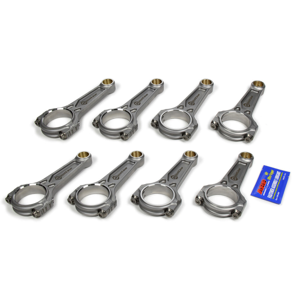 Wiseco Boostline Connecting Rod - I Beam - 5.700 Long - Bushed - 7/16" Cap Screws - ARP2000 - Forged Steel - Small Block Chevy - (Set of 8)