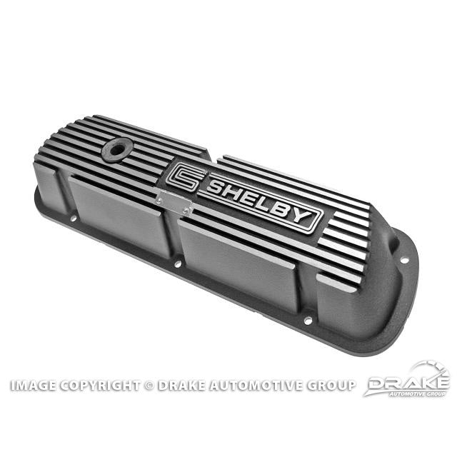 Scott Drake Stock Height Valve Cover - Black - Shelby Logo - Small Block Ford (Pair)
