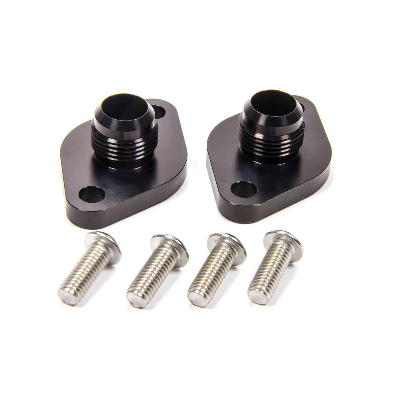 Meziere BB Chevy #12 Water Pump Port Adapters - Black (2 Pack)
