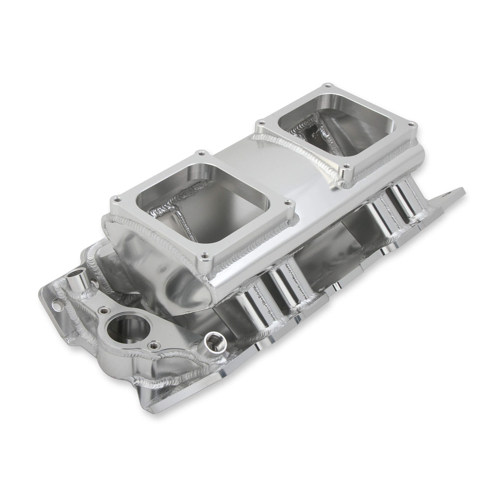 Sniper Fabricated Intake Manifold BBC Single Plane 2 x 4500 Silver with Sniper Logo