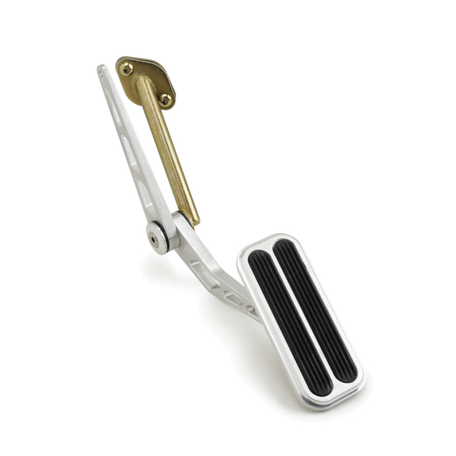 Lokar Gas Pedal - Firewall Mount - Rubber Pads - Aluminum - Brushed - GM X-Body 1962-67