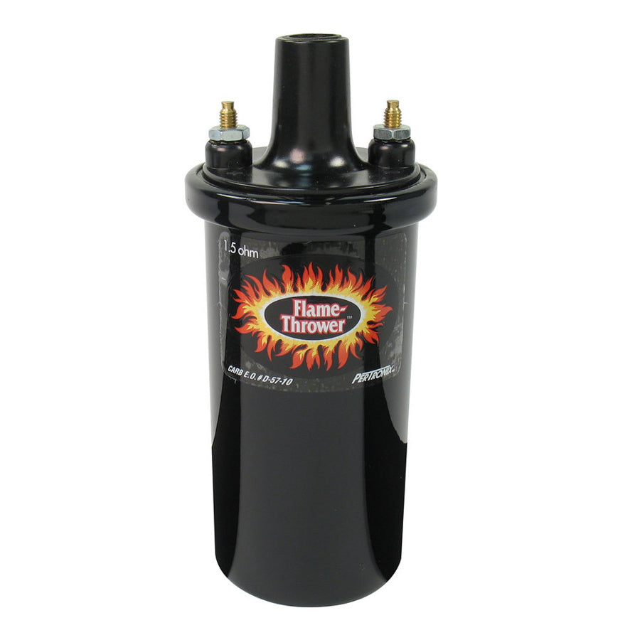 PerTronix Flame-Thrower Ignition Coil - Epoxy (Black) - Canister - Round - 40,000 Volts