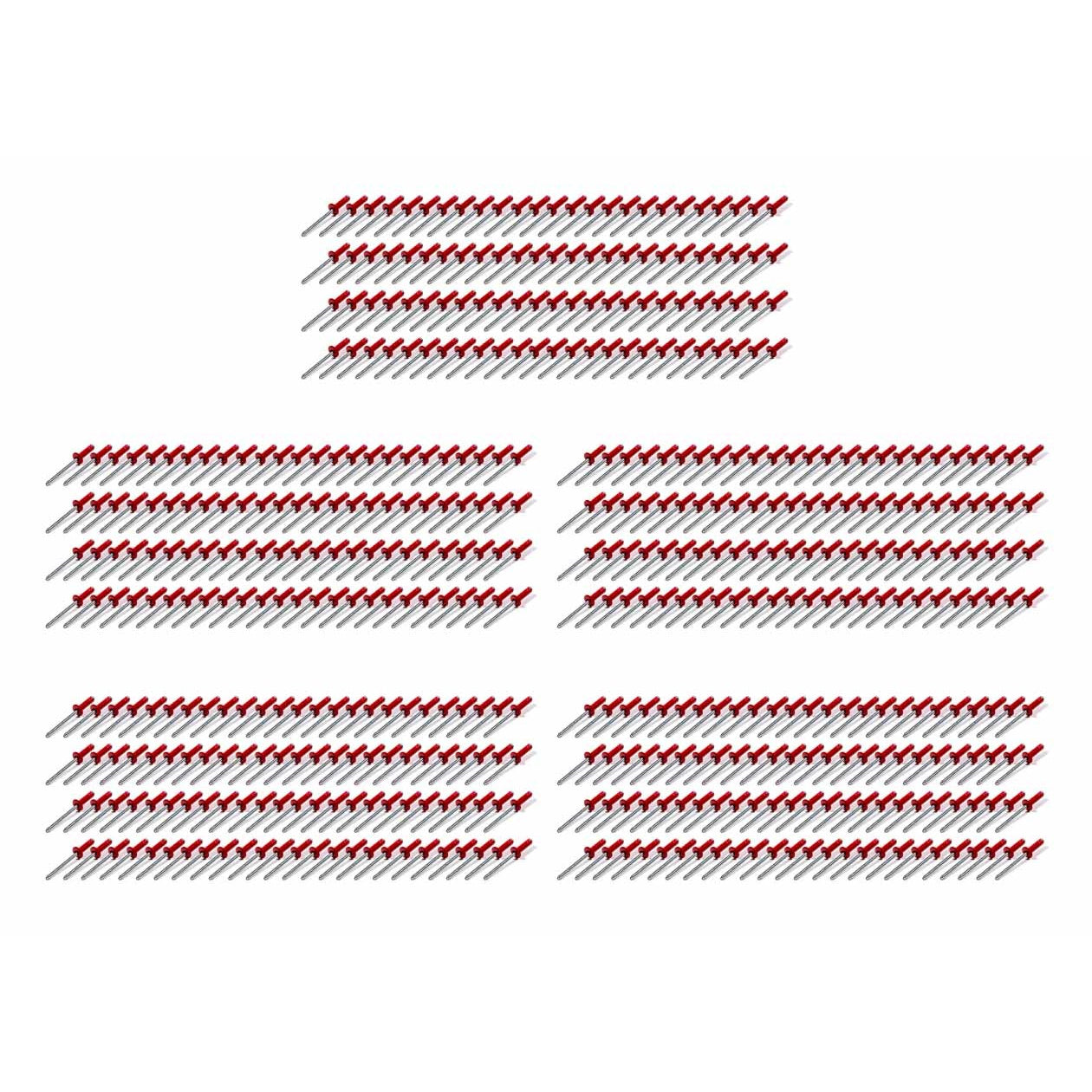 Five Star Race Car Bodies Aluminum Avex Style Rivet - 3/8" Head - 3/16" Steel Mandrel - Red - Set of 500
