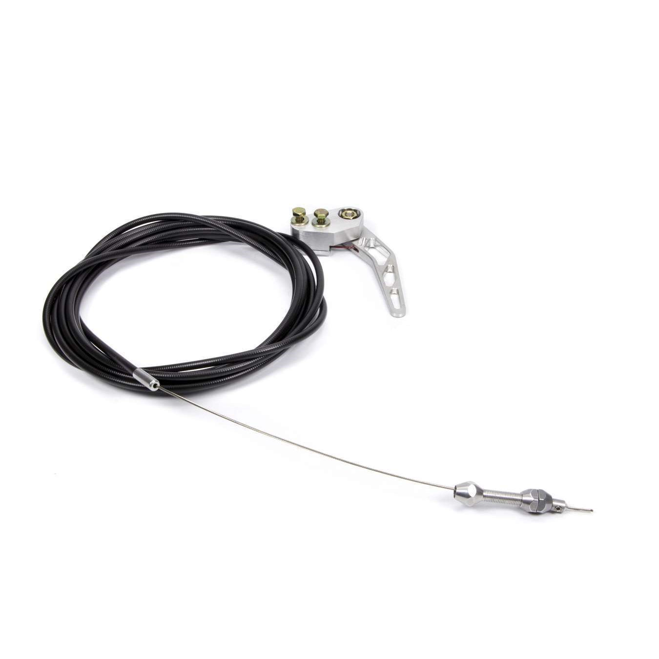 Lokar Handle and Cut to Fit Cable Trunk Release - Black Polyurethane Housing - Aluminum - Brushed