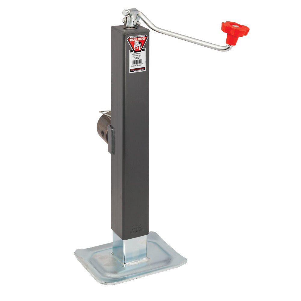 Bulldog Bulldog Trailer Jack - Manual - Topwind - 15" Travel - 8000 lb Capacity - Steel - Gray Paint