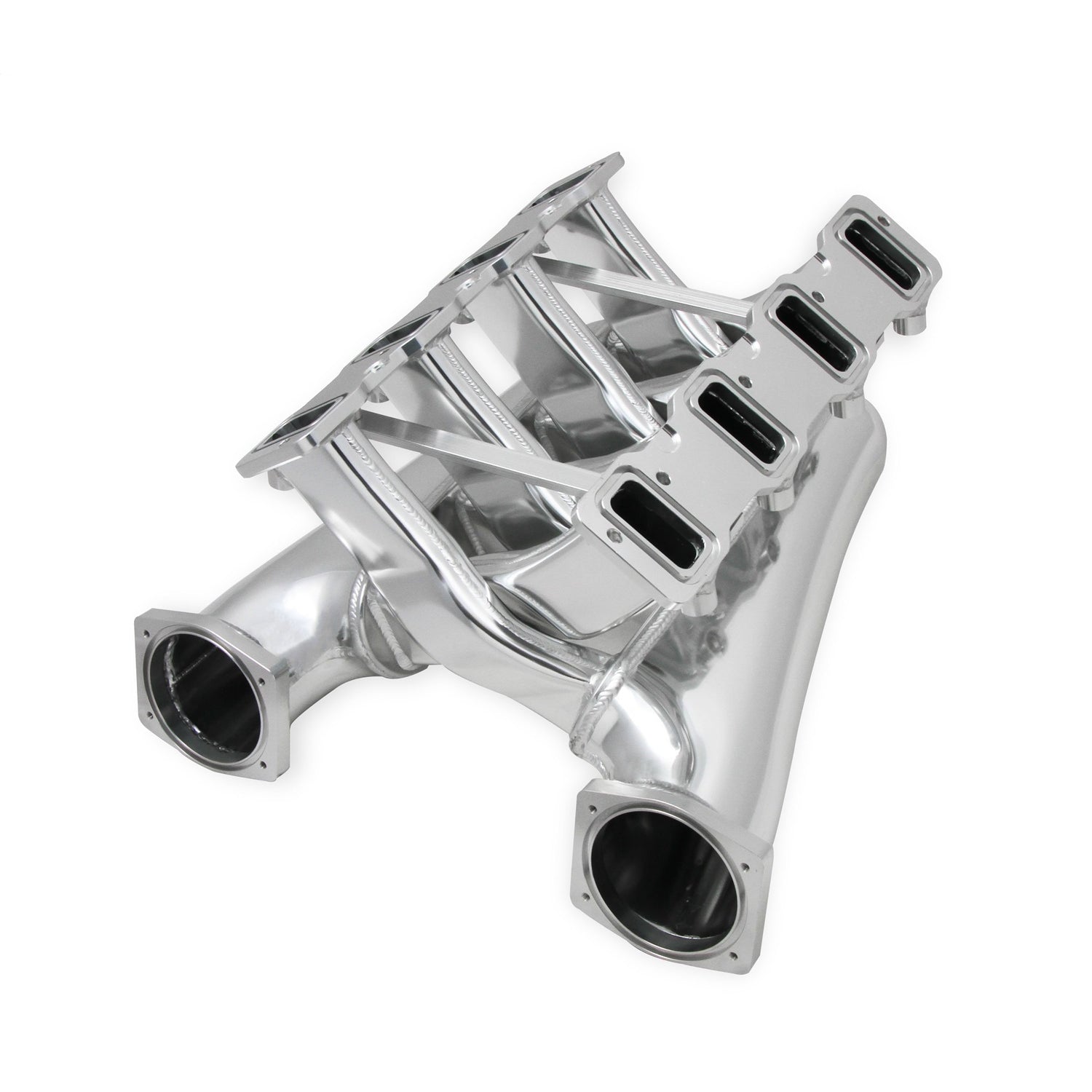 Sniper EFI Fabricated Intake Manifold - 102 mm Throttle Body Flange - Fuel Rail - Aluminum - Silver - GM LS-Series