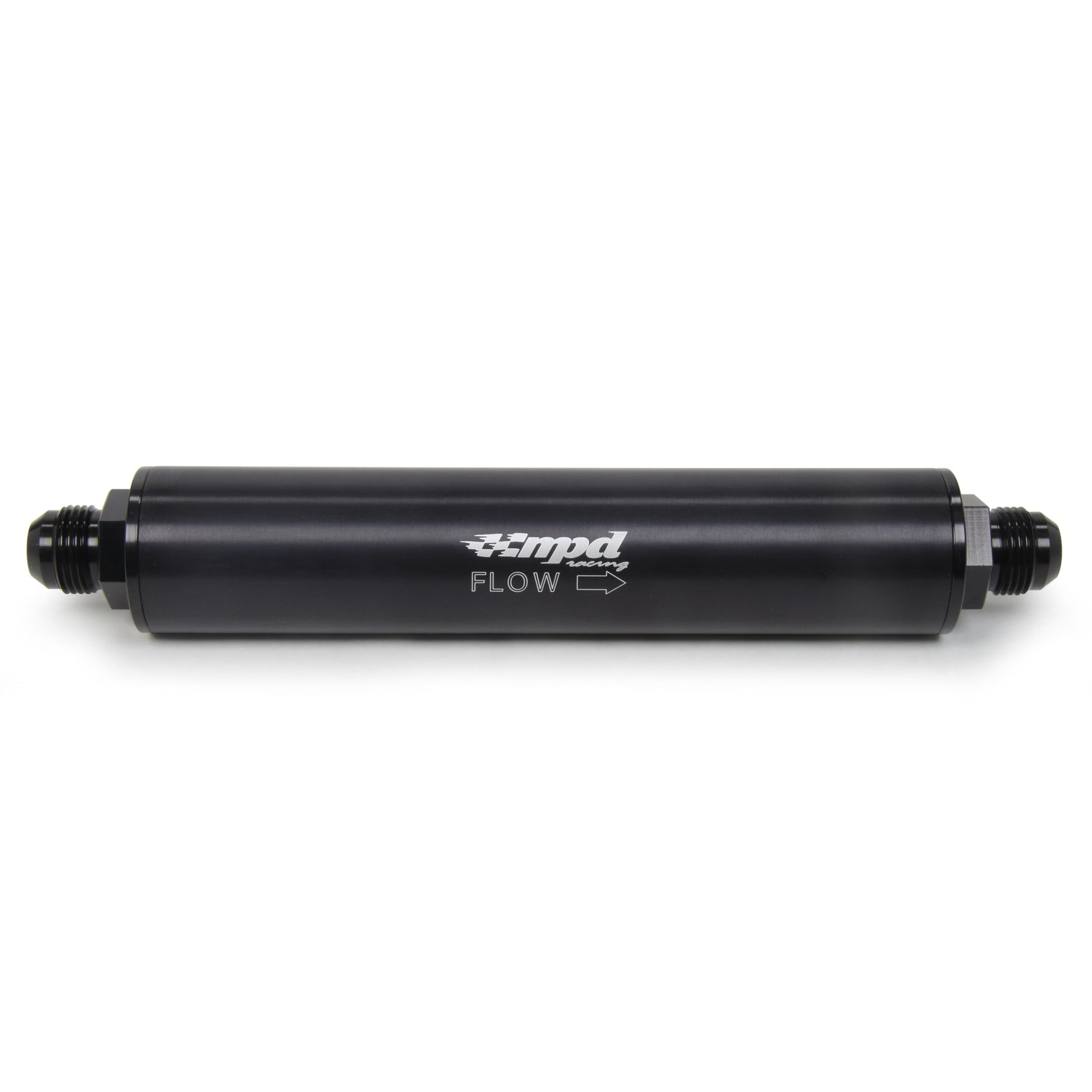 MPD Fuel Filter - 100 Micron - Stainless Element - 12 AN Male Inlet - 12 AN Male Outlet - Aluminum - Black