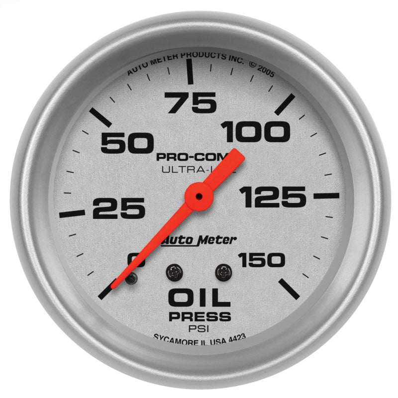 Auto Meter Ultra-Lite Oil Pressure Gauge - 2-5/8" - 0-150 PSI