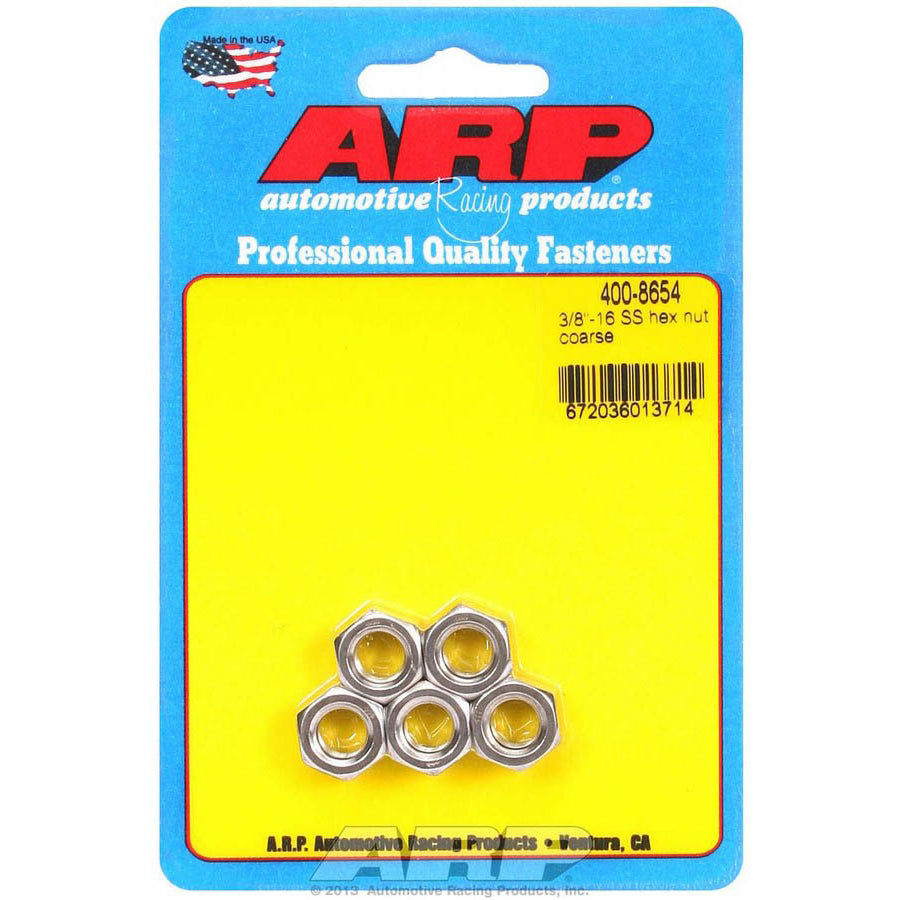 ARP Stainless Steel Hex Nuts - 3/8-16 (5)