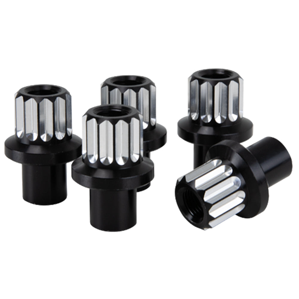 Billet Specialties Lug Nut - 3/4" Long - 12 Point Head - Aluminum - Black - (Set of 5)