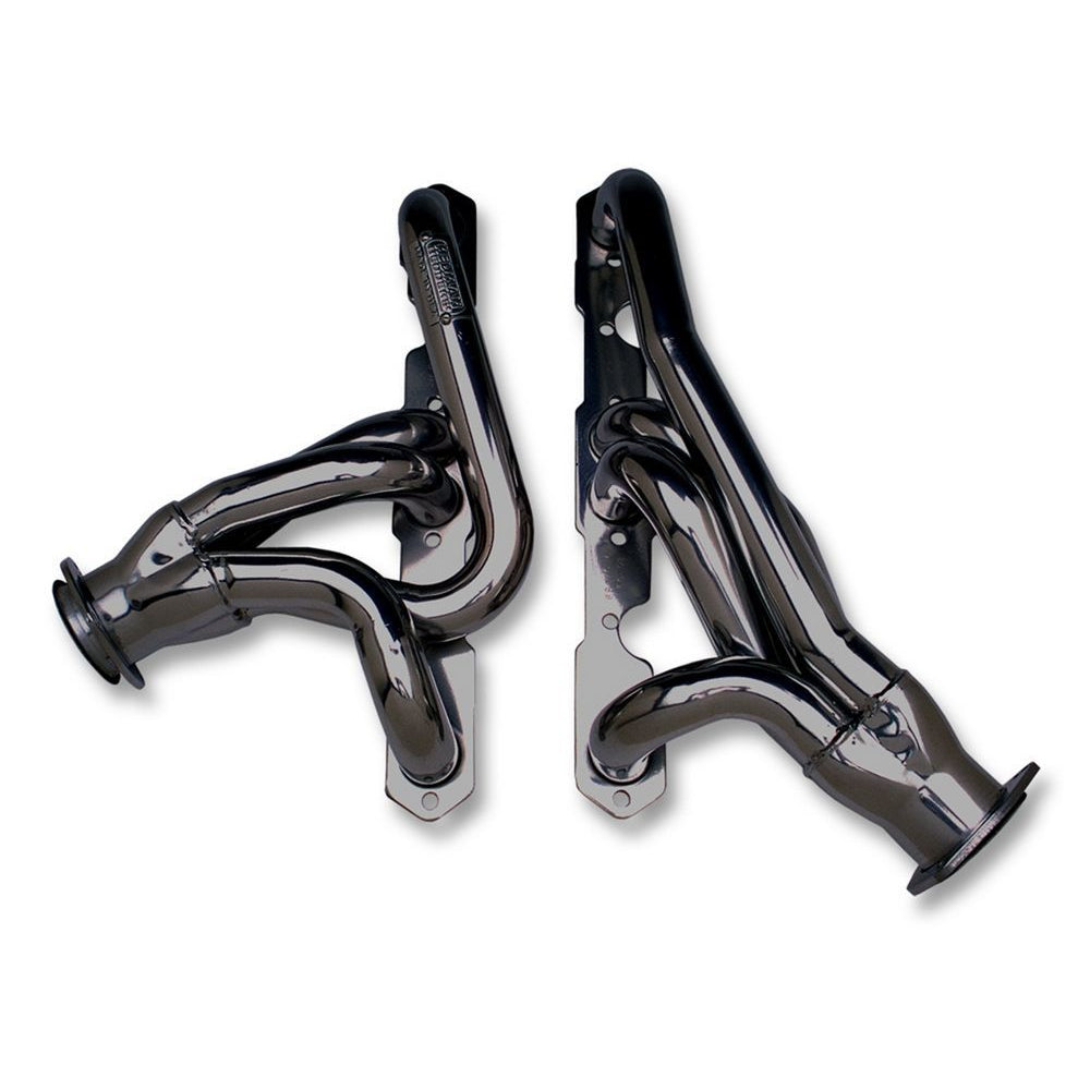 Hedman Hedders Street Headers - 1.5 in Primary - 2.5 in Collector - Black Paint - Small Block Chevy - Jeep CJ 1972-86 - Pair