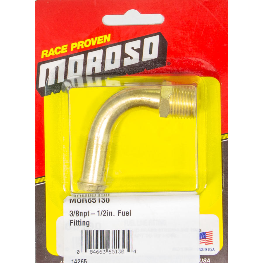 Moroso Streamline Fuel Line Fitting - 90 - 3/8" NPT to 1/2" Hose