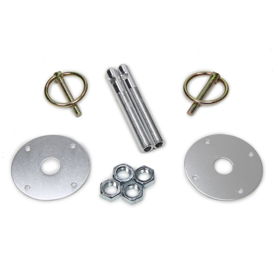 Five Star Hood Pin - 2-1/8" OD Scuff Plates - Torsion Clips - Hardware Included - Aluminum - Clear