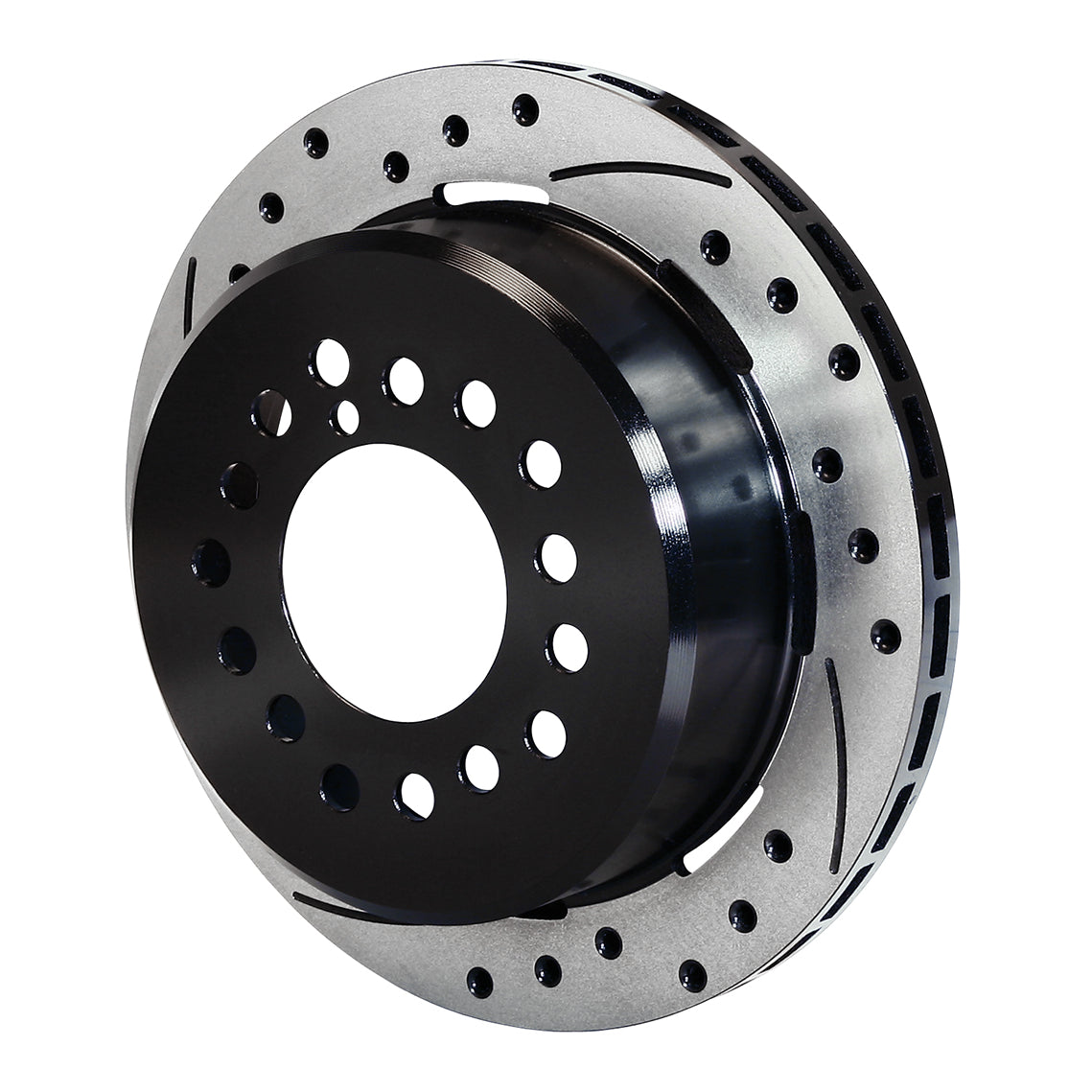 Wilwood SRP Driver Side Drilled/Slotted Brake Rotor - 12.19 in OD - 0.81 in Thick - 5 x 4.50 in Bolt Pattern - Black