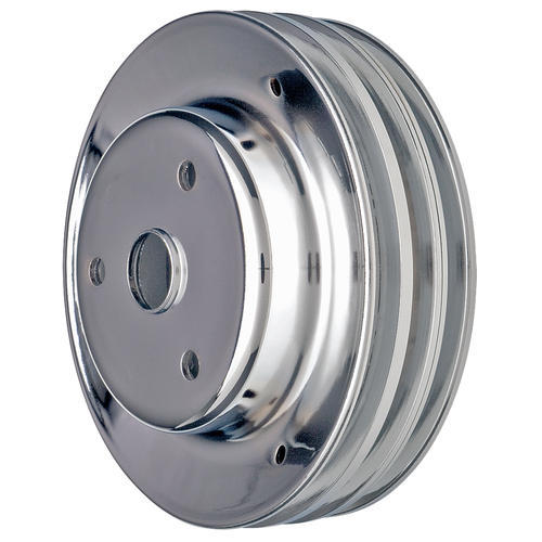 Trans-Dapt V-Belt 3 Groove Crankshaft Pulley - 7.8 in Diameter - Chrome - Long Water Pump - Small Block Chevy