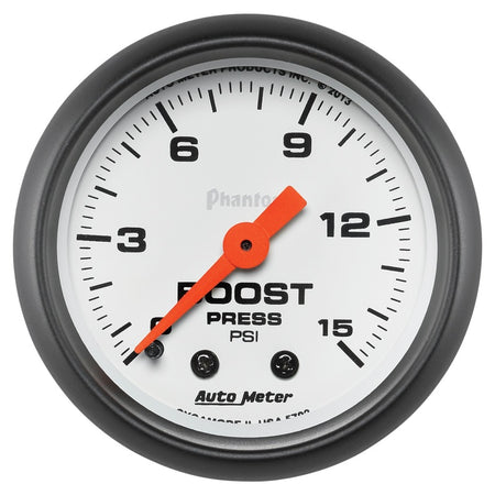 Auto Meter 2-1/16" Phantom Boost Gauge - 0-15 PSI