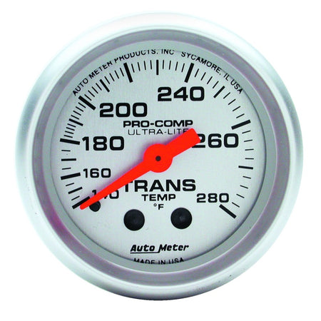 Auto Meter Mini Ultra-Lite Transmission Temperature Gauge - 2-1/16" - 140-280