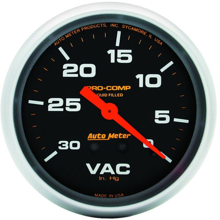 Auto Meter Pro-Comp Liquid Filled Vacuum Gauge - 2-5/8"