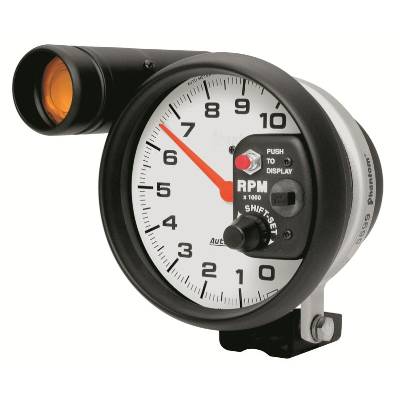 Auto Meter Phantom Shift-Lite Tachometer - 5" - 10,000 RPM Shift-Lite Tachometer