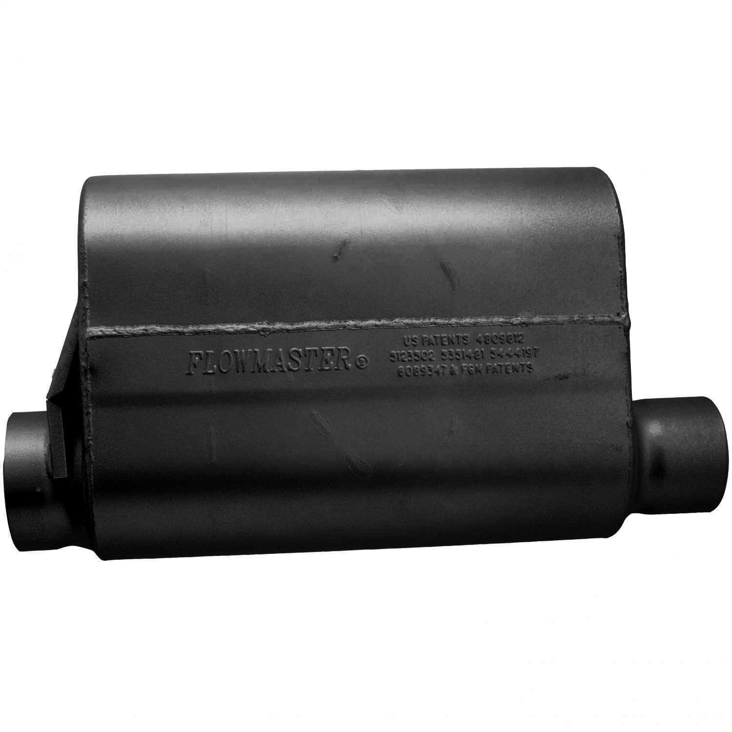 Flowmaster 40 Series Delta Force Alcohol Race Muffler - 3.5" Offset Inlet, 3" Same Side Outlet