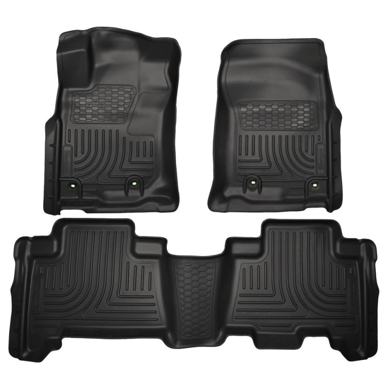 Husky Liners Front/2nd Seat Floor Liner Weatherbeater Plastic Black - Toyota Midsize SUV 2013-16